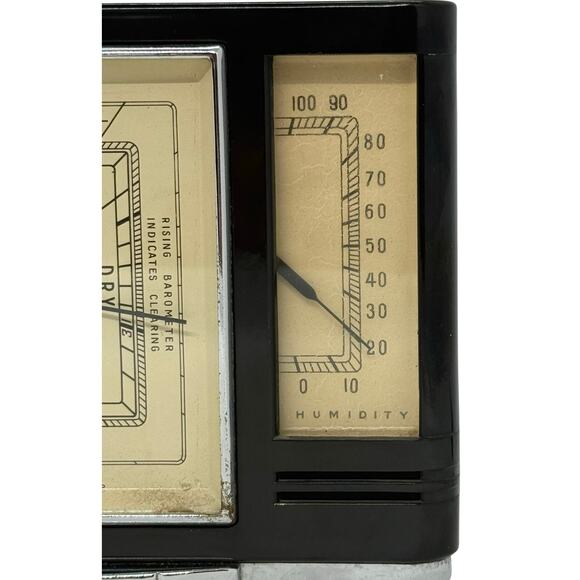 1940’s Art Deco Style Weather Station Black Bakelite Cabinet Fee and Stemwedel - Picture 4 of 15